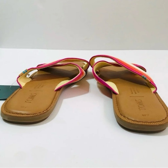 NWT TOMS Viv Persimmon Multi Canvas Sandals - Picture 6 of 9